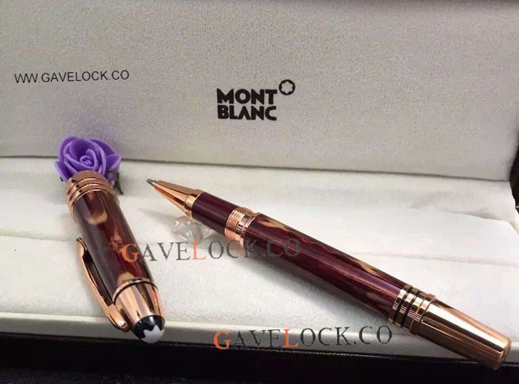 Replica Montblanc Pen - Meisterstuck JFK Rollerball Pen Red&Rose Gold Montblanc Kennedy